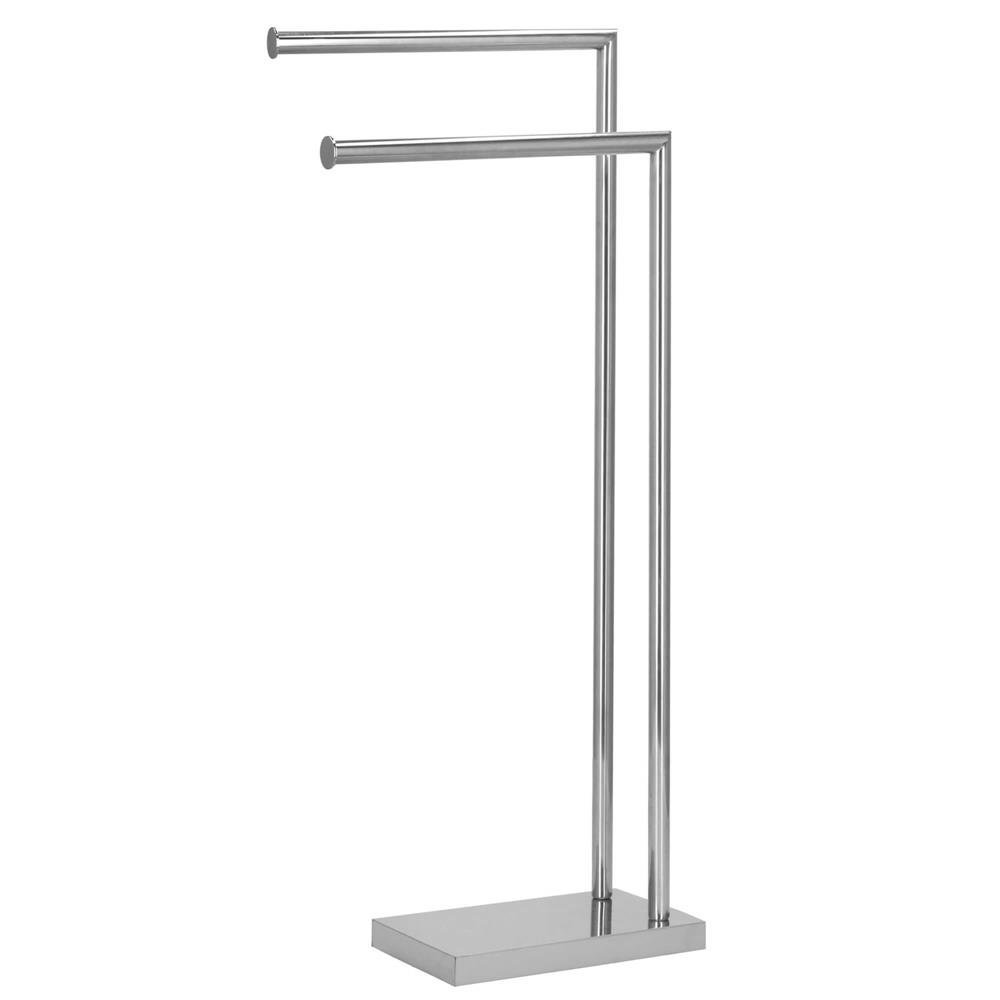 Suport metalic de baie pentru prosoape, cu 2 brate, 80 cm, argintiu cromat 3 Suport metalic de baie pentru prosoape, cu 2 brate, 80 cm, argintiu cromat - imagine 3