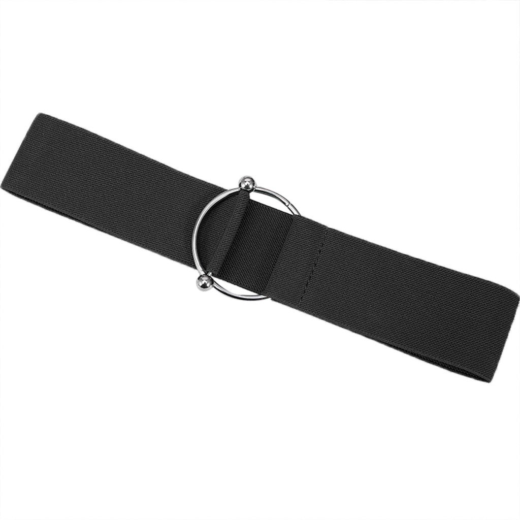 curea elastica pentru pantaloni de dama, culoare neagra, cu catarama metalica 3 Curea elastica pentru pantaloni de dama, culoare neagra, cu catarama metalica - imagine 3