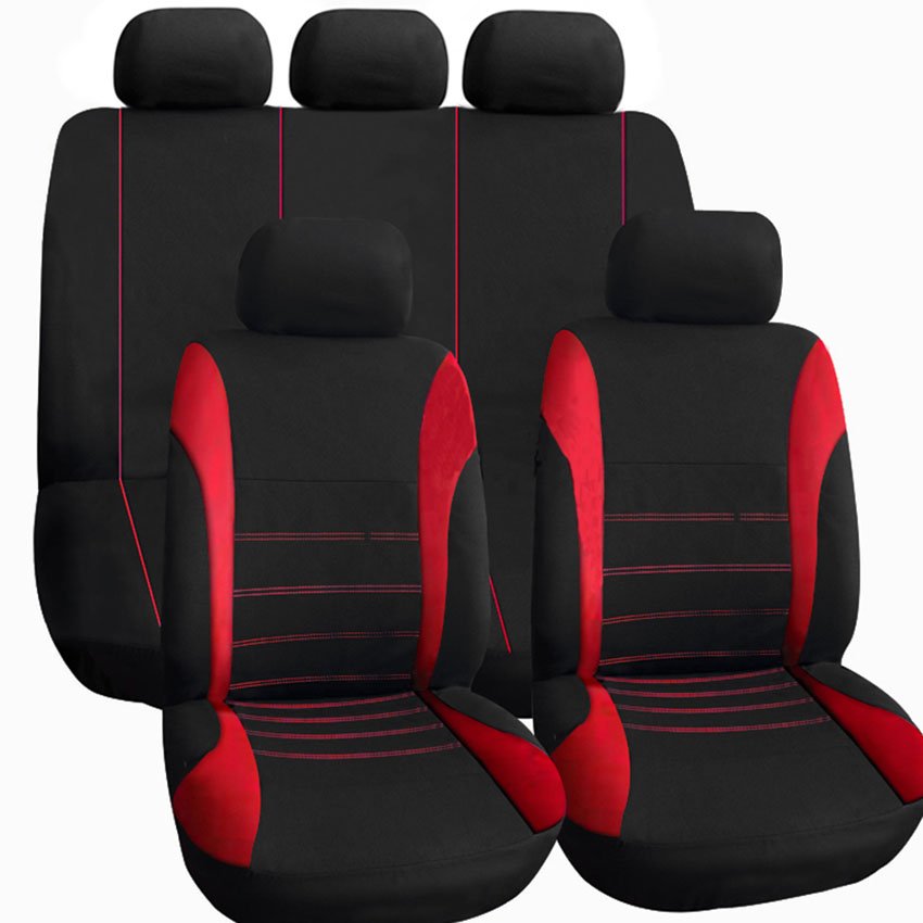 set huse scaun auto ieftine, universale 9 piese, model h-line - rosu 1 Set huse scaun auto ieftine, Universale 9 piese, model H-LINE - ROSU