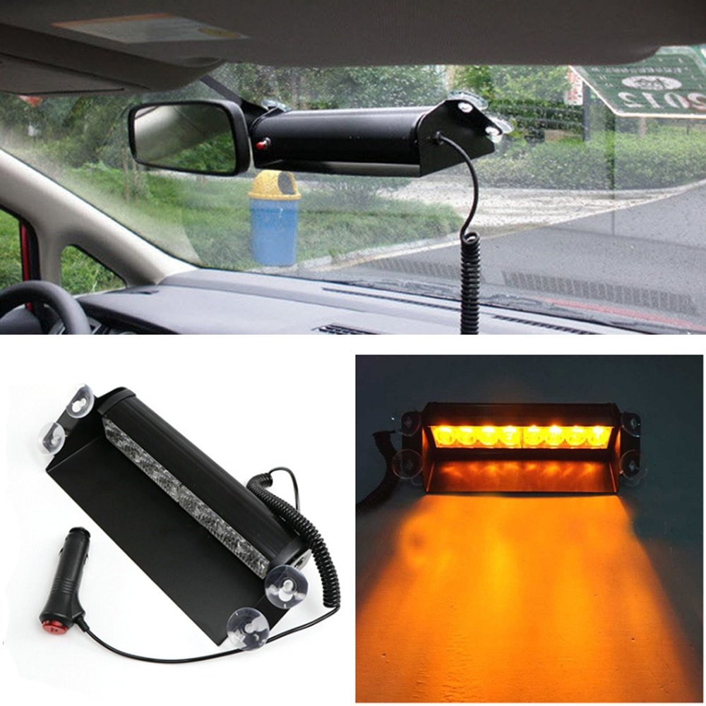 lampa stroboscopica led, montaj in parbriz, 8w, culoare orange 4 Lampa stroboscopica LED, montaj in parbriz, 8W, culoare Orange - imagine 4