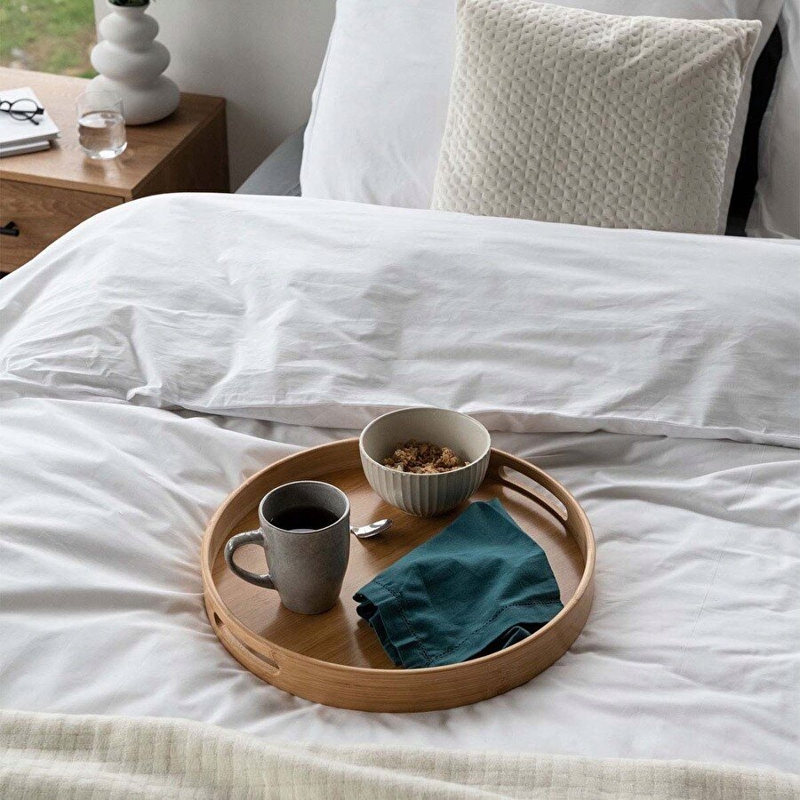 Tava servire rotunda 5Five din bambus si MDF, diametru 40 cm, maro natur 3 Tava servire rotunda 5Five din bambus si MDF, diametru 40 cm, maro natur - imagine 3