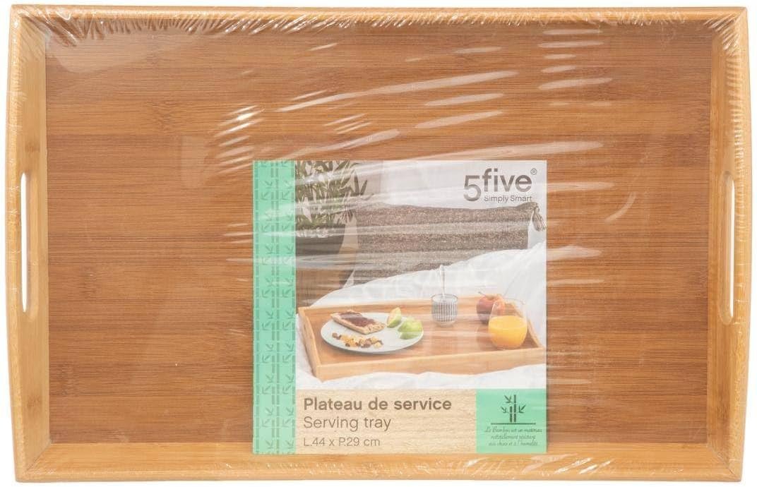 Tava servire 5Five dreptunghiulara din bambus, 44x29 cm, maro natur 3 Tava servire 5Five dreptunghiulara din bambus, 44x29 cm, maro natur - imagine 3