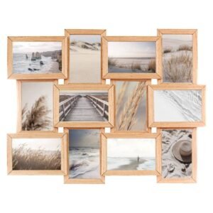 Rama foto multipla Atmosphera Mia pentru 12 fotografii 10×15 cm, MDF, 59×45 cm, natur