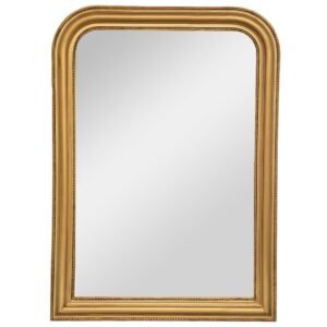 Oglinda decorativa verticala Atmosphera Adele cu rama din lemn bej, 74×104 cm