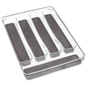 Tava organizare tacamuri 5Five Tidy Smart cu 5 compartimente, 23x33x5 cm, gri