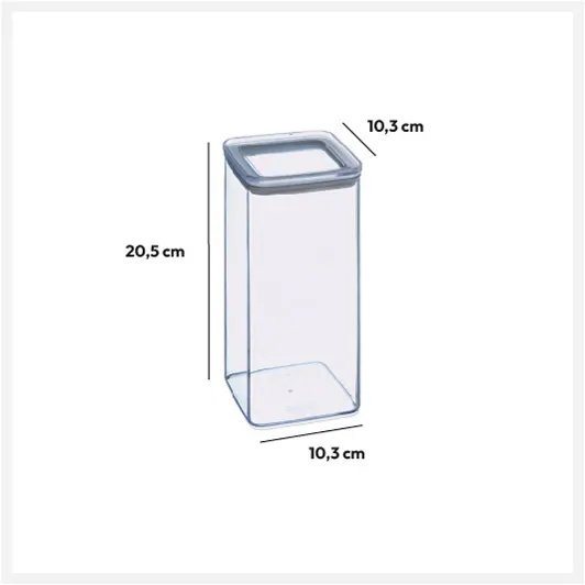 cutie depozitare patrata 5five ps, 1.5 litri, 10x10x20 cm, transparent 2 Cutie depozitare patrata 5Five PS, 1.5 litri, 10x10x20 cm, transparent - imagine 2