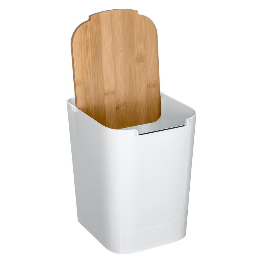 cos gunoi 5five natureo cu capac, polipropilena si bambus, 5 litri, 22x19x24 cm, alb 2 Cos gunoi 5Five Natureo cu capac, polipropilena si bambus, 5 litri, 22x19x24 cm, alb - imagine 2