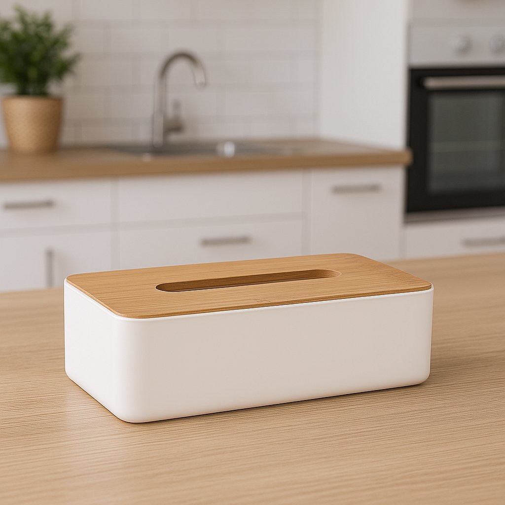 cutie servetele 5five natureo cu capac detasabil, polipropilena, 26x13x9 cm, alb 2 Cutie servetele 5Five Natureo cu capac detasabil, polipropilena, 26x13x9 cm, alb - imagine 2