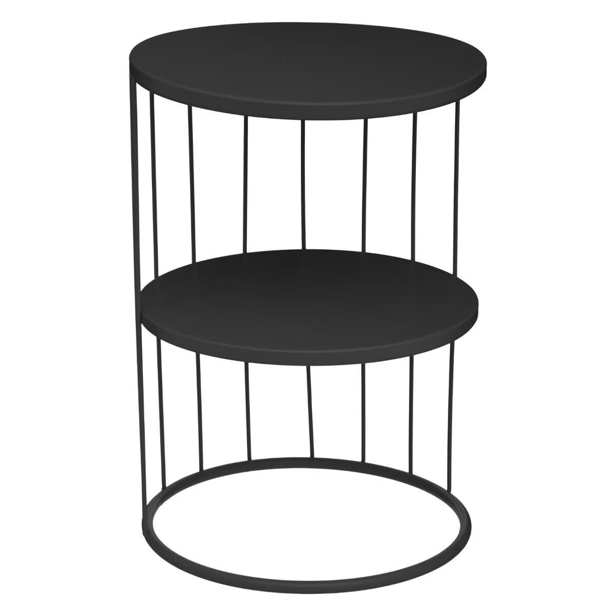 Masuta de cafea Atmosphera Kobu, metal, pe 2 nivele, 36×52 cm, negru