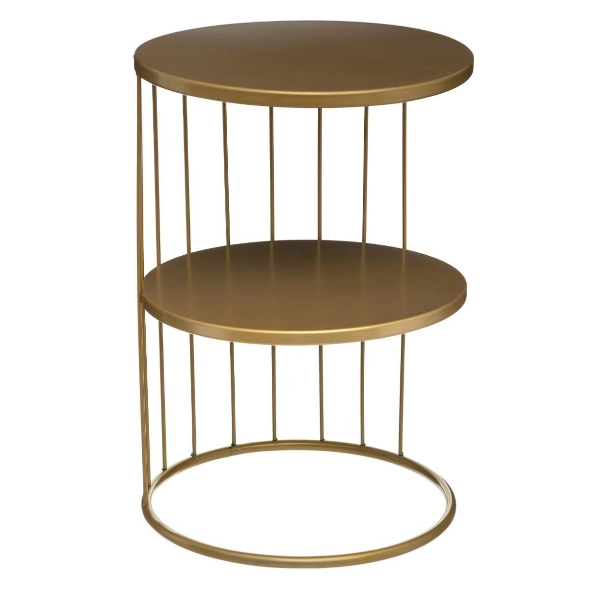 Masuta de cafea Atmosphera Kobu, metal, pe 2 nivele, 36×52 cm, auriu