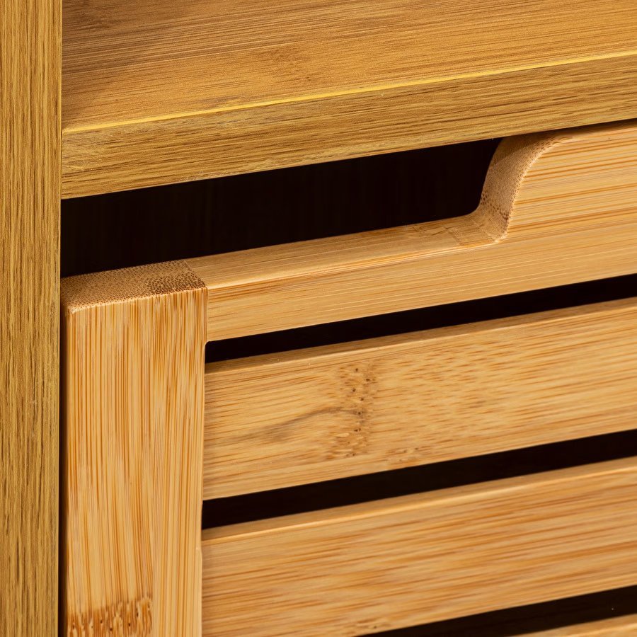 dulap baza 5five sicela cu rafturi, bambus si mdf, 33x28x80 cm, natur 3 Dulap baza 5Five Sicela cu rafturi, bambus si MDF, 33x28x80 cm, natur - imagine 3