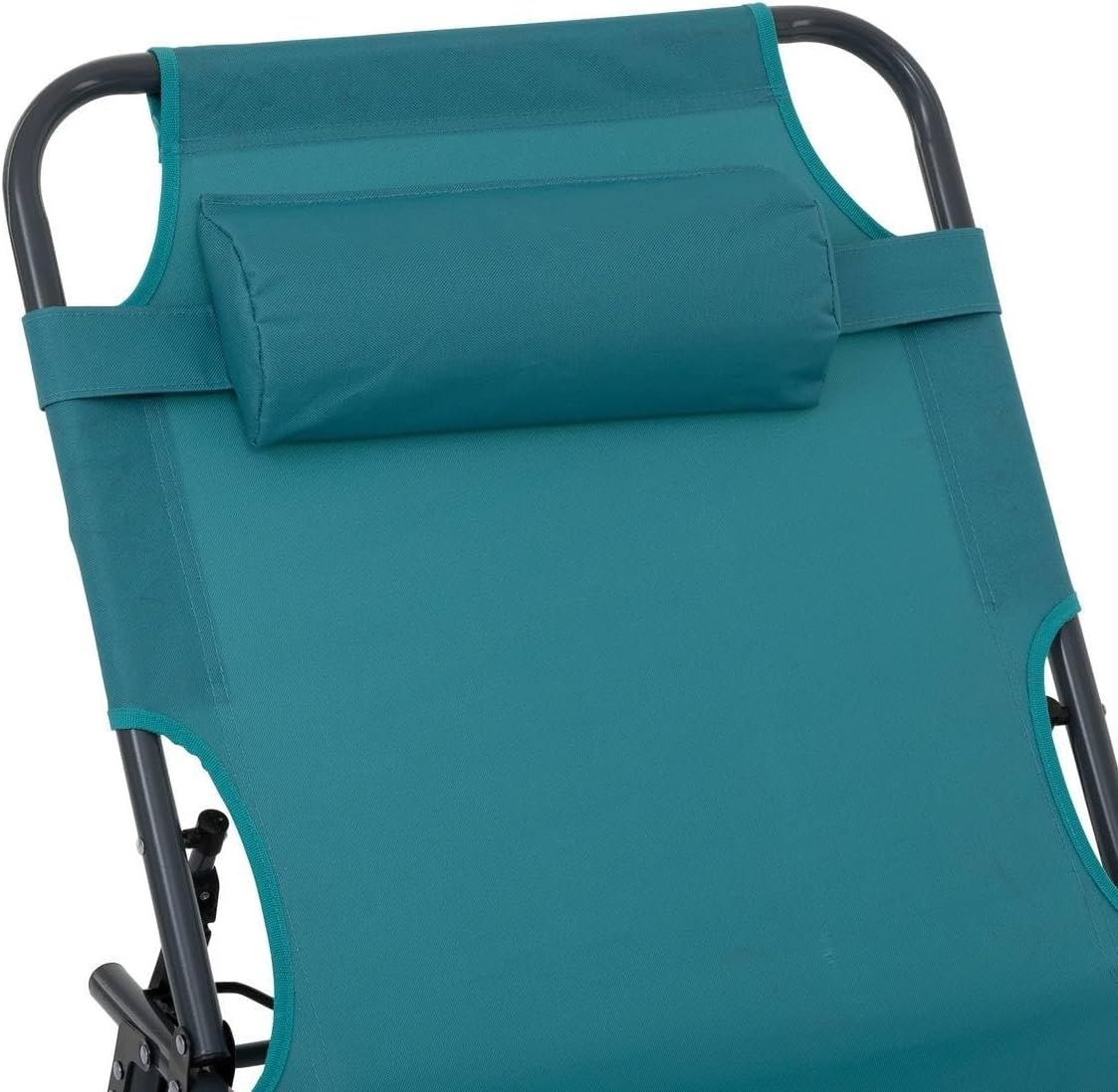 sezlong 5five beach chair, cadru metalic, pliere compacta, 173x56x27 cm, albastru turcoaz 3 Sezlong 5Five Beach Chair, cadru metalic, pliere compacta, 173x56x27 cm, albastru turcoaz - imagine 3