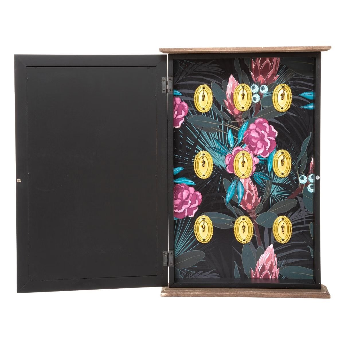 cutie chei atmosphera nikolai cu 9 carlige, mdf si decor vintage seif, 27x38 cm, negru 2 Cutie chei Atmosphera Nikolai cu 9 carlige, MDF si decor vintage seif, 27x38 cm, negru - imagine 2