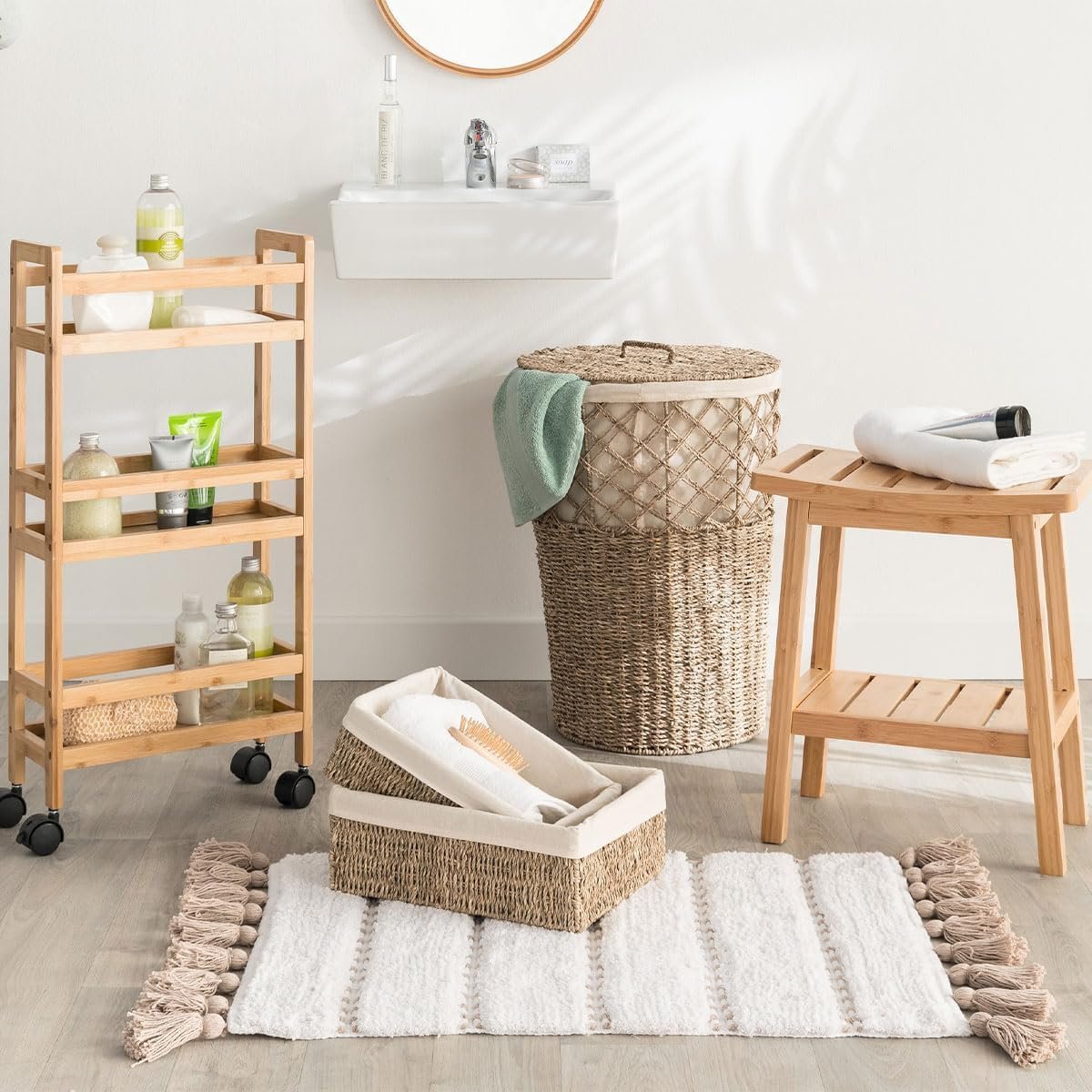 taburet depozitare 5five bambou natural, bambus, 40x25x46 cm, natur 2 Taburet depozitare 5Five Bambou Natural, bambus, 40x25x46 cm, natur - imagine 2