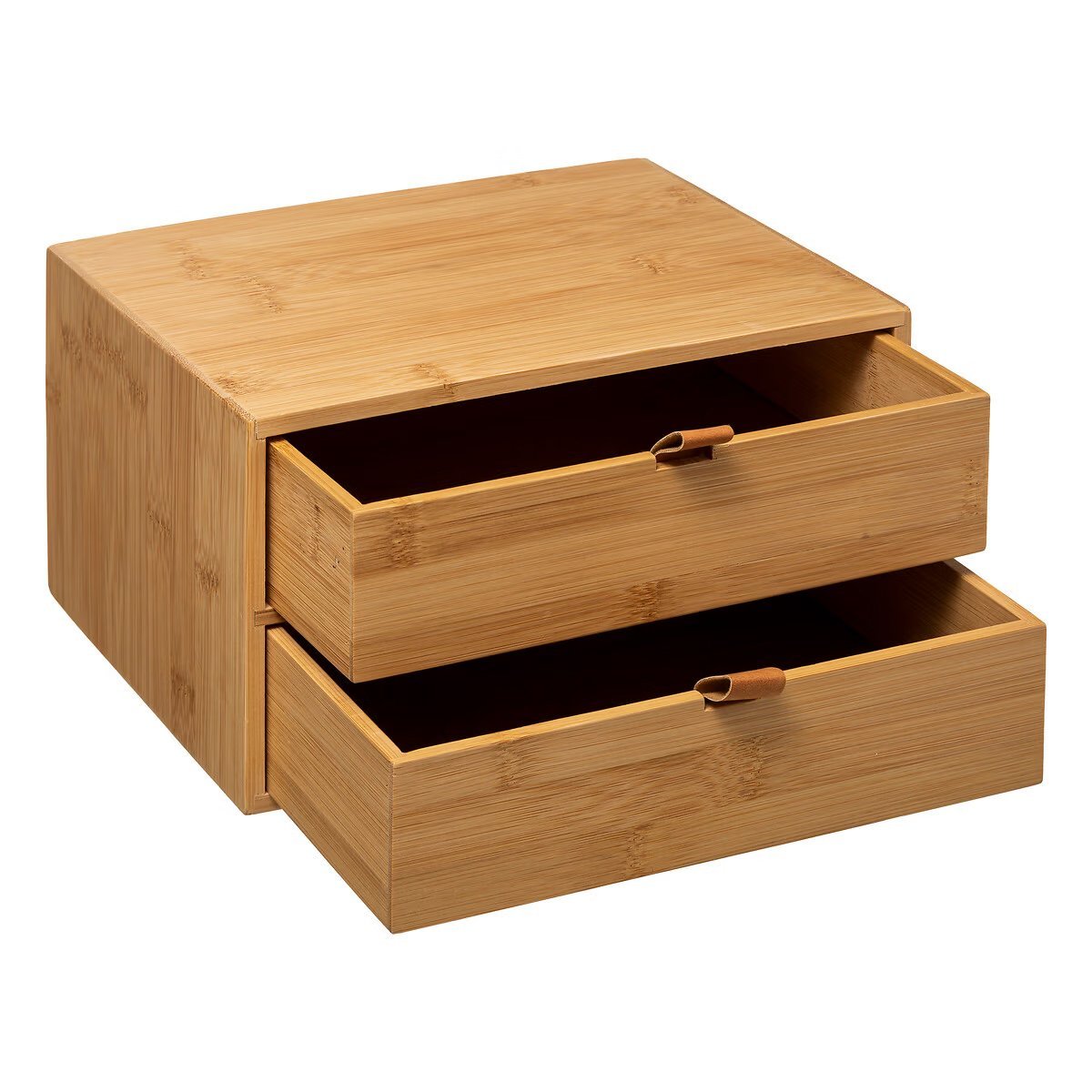 cutie depozitare 5five cu 2 sertare, bambus, 25x20x14 cm, natur 2 Cutie depozitare 5Five cu 2 sertare, bambus, 25x20x14 cm, natur - imagine 2