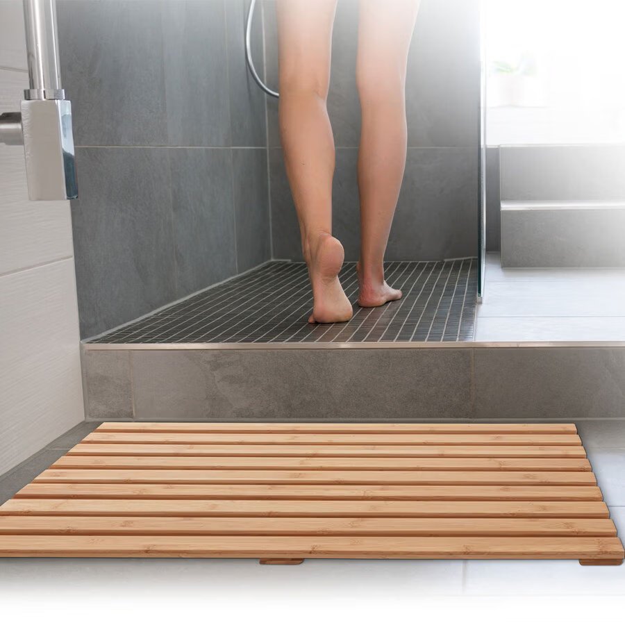 Gratar pentru dus 5Five Ilyan, din bambus, antiderapant, 68x50 cm, natur 2 Gratar pentru dus 5Five Ilyan, din bambus, antiderapant, 68x50 cm, natur - imagine 2