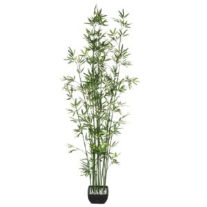 Planta artificiala Atmosphera bambus cu ghiveci ceramic, 180 cm, verde