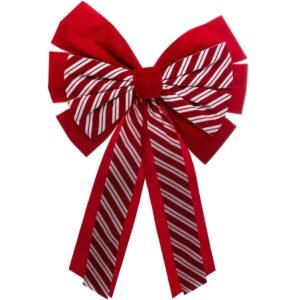 Fundita decorativa pentru bradul de Craciun, 40×60 cm, cu dungi rosii si albe