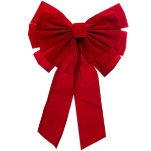 Fundita decorativa pentru bradul de Craciun, 40×60 cm, din catifea, rosie