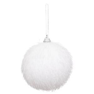 Glob decorativ Atmosphera cu sclipici, efect zapada, diametru 9 cm, alb