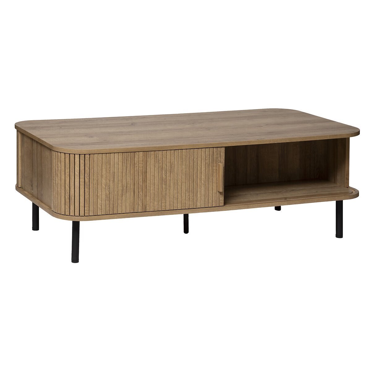 masuta de cafea atmosphera colva cu 2 usi glisante, mdf si otel, 120x60x41 cm, bej 1 Masuta de cafea Atmosphera Colva cu 2 usi glisante, MDF si otel, 120x60x41 cm, bej