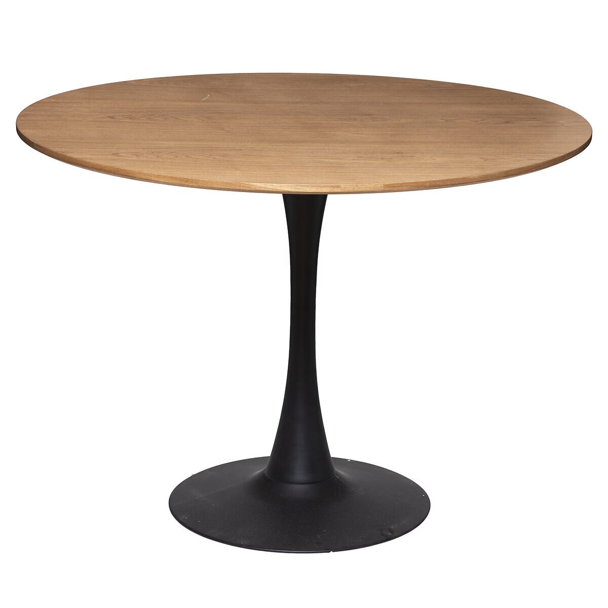 Masa rotunda Atmosphera Elias, 102×74 cm, MDF si metal, negru si stejar