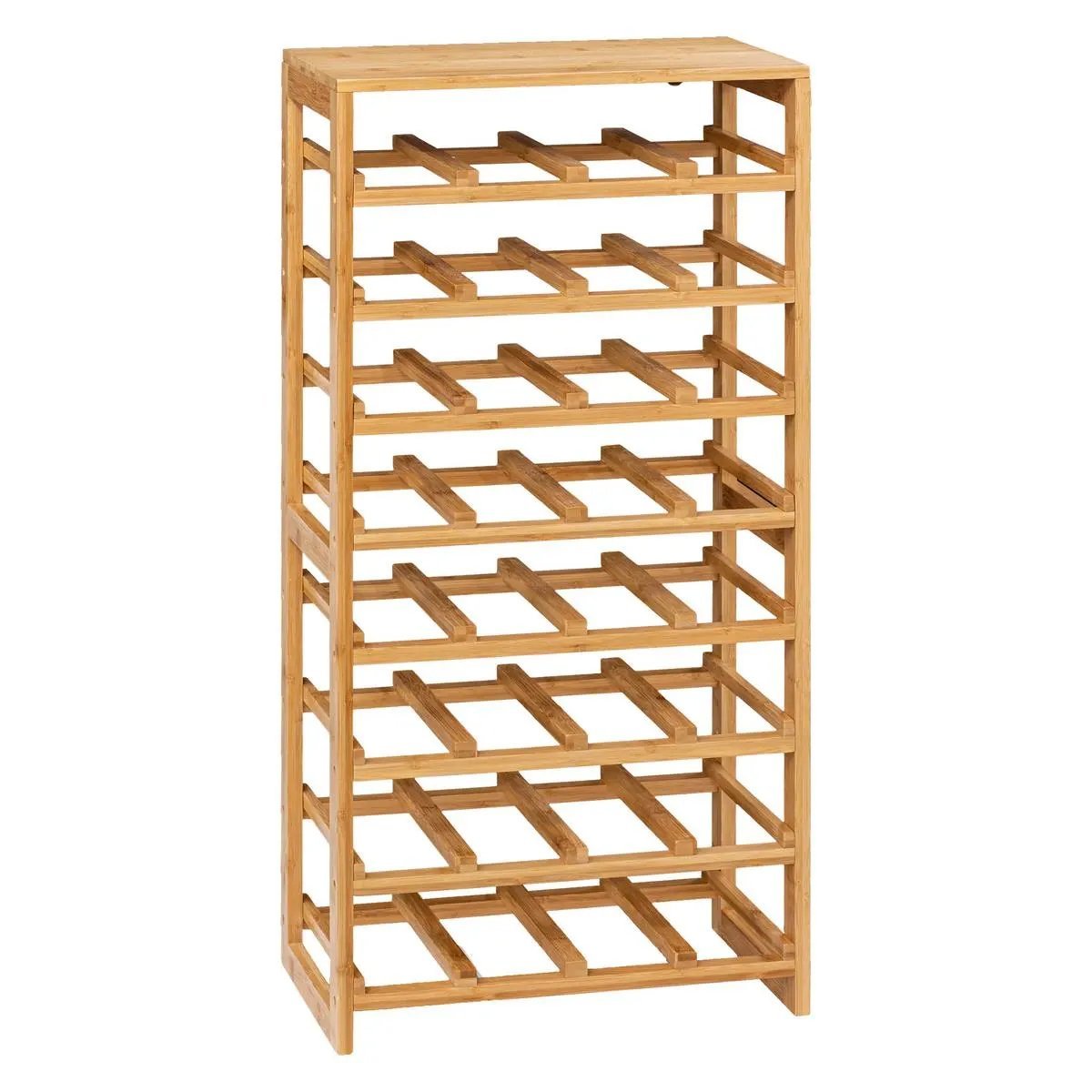 Suport sticle 5Five Linha bambus pentru 32 sticle, 45x24x89 cm, maro natural