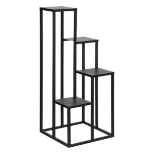 Suport plante Atmosphera cu 4 niveluri, structura metalica, 36x36x87 cm, negru