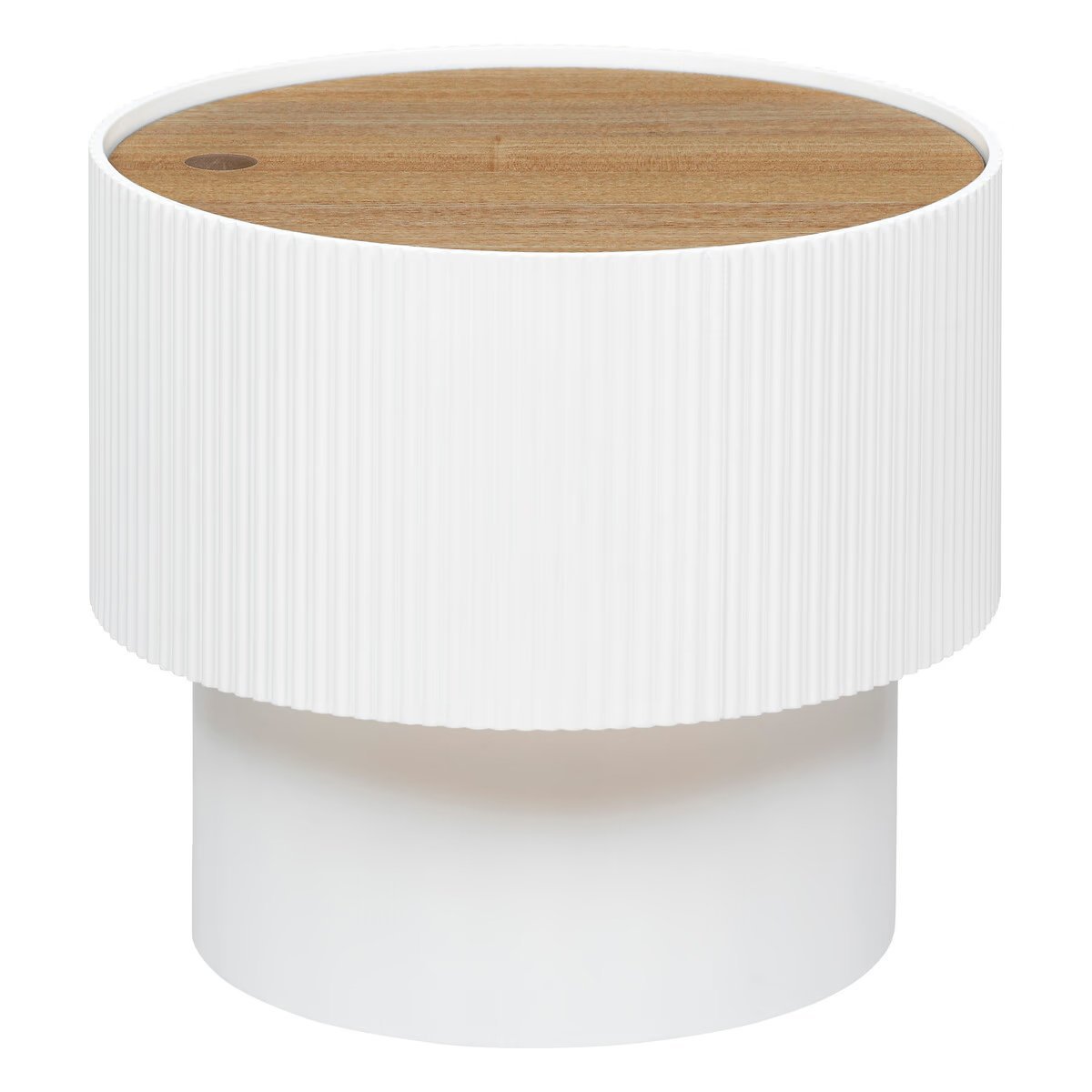 Masuta cafea Atmosphera Enola cu spatiu depozitare, MDF, 39×35 cm, alb