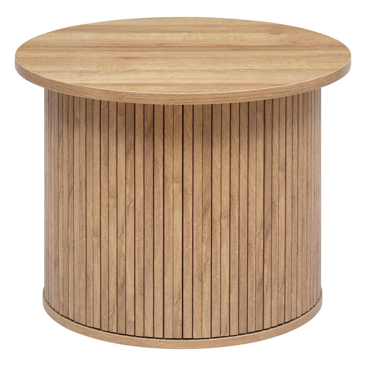 Masa de cafea Atmosphera Createur d'interieur Colva, rotunda 60×45 cm, MDF bej, baza canelata