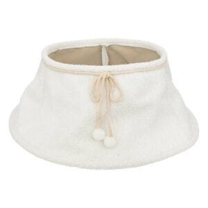 Husa decorativa tip fusta pentru bradul de Craciun, pufoasa, diametru 56 cm, alb