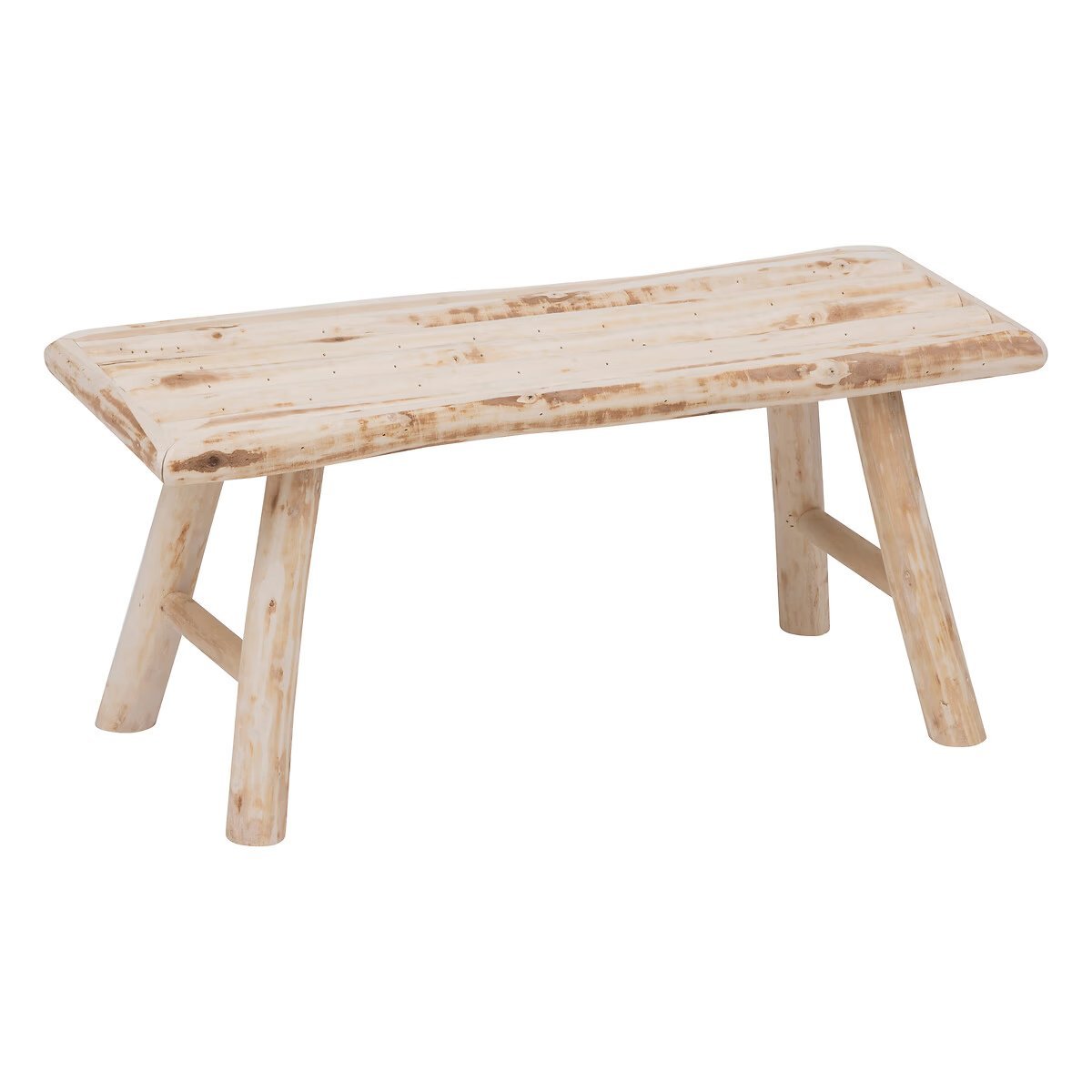Atmosphera Woody bancuta decorativa din lemn de plop, stil natural, 70x26x31 cm, bej