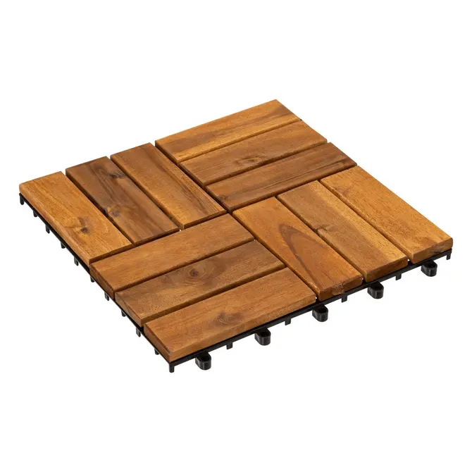 Dale din lemn de acacia, set 9 bucati, 30×30 cm, maro