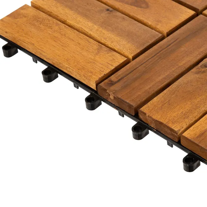 dale din lemn de acacia, set 9 bucati, 30x30 cm, maro 2 Dale din lemn de acacia, set 9 bucati, 30x30 cm, maro - imagine 2