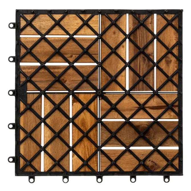 dale din lemn de acacia, set 9 bucati, 30x30 cm, maro 3 Dale din lemn de acacia, set 9 bucati, 30x30 cm, maro - imagine 3