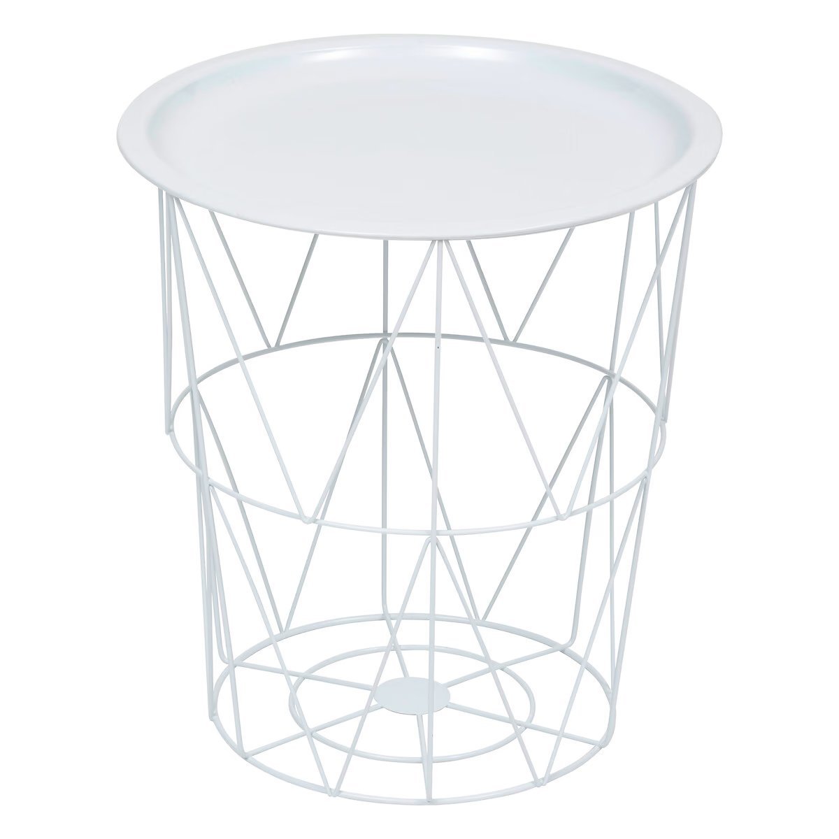 Masuta cafea cu depozitare Atmosphera Kumi, otel, 37×40 cm, alb