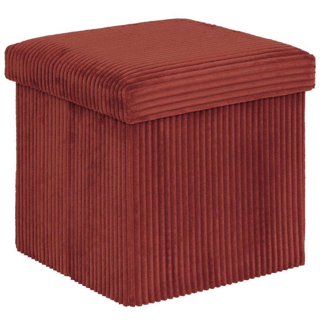 Taburet pliabil Atmosphera Arum din material tip catifea raiat, 38x38x38 cm, ambra