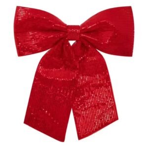 Fundita decorativa mare cu paiete pentru bradul de Craciun, 39×47 cm, rosu