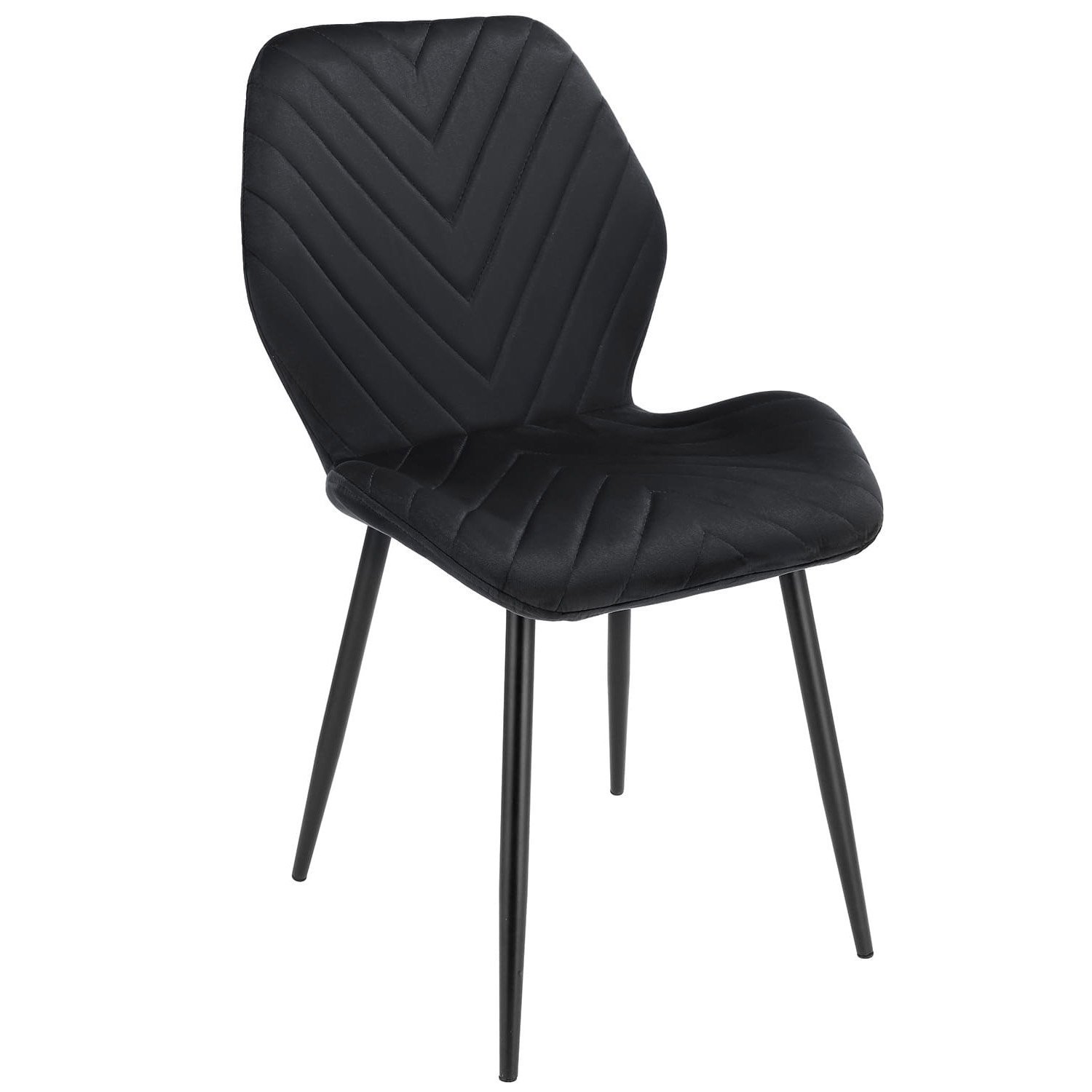 (dl) scaun dining milare pentru bucatarie tapitat cu catifea, 80x58x87cm, negru 1 (DL) Scaun dining Milare pentru bucatarie tapitat cu catifea, 80x58x87cm, negru