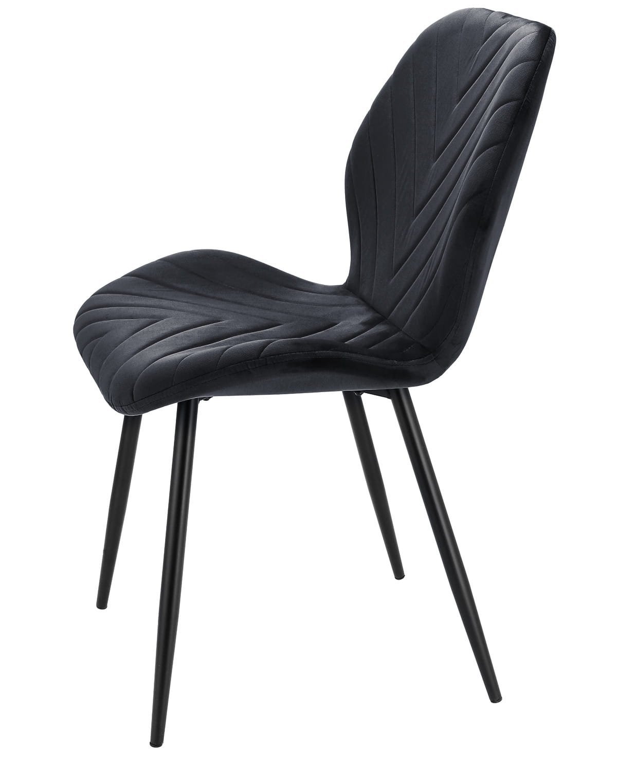 (dl) scaun dining milare pentru bucatarie tapitat cu catifea, 80x58x87cm, negru 4 (DL) Scaun dining Milare pentru bucatarie tapitat cu catifea, 80x58x87cm, negru - imagine 4