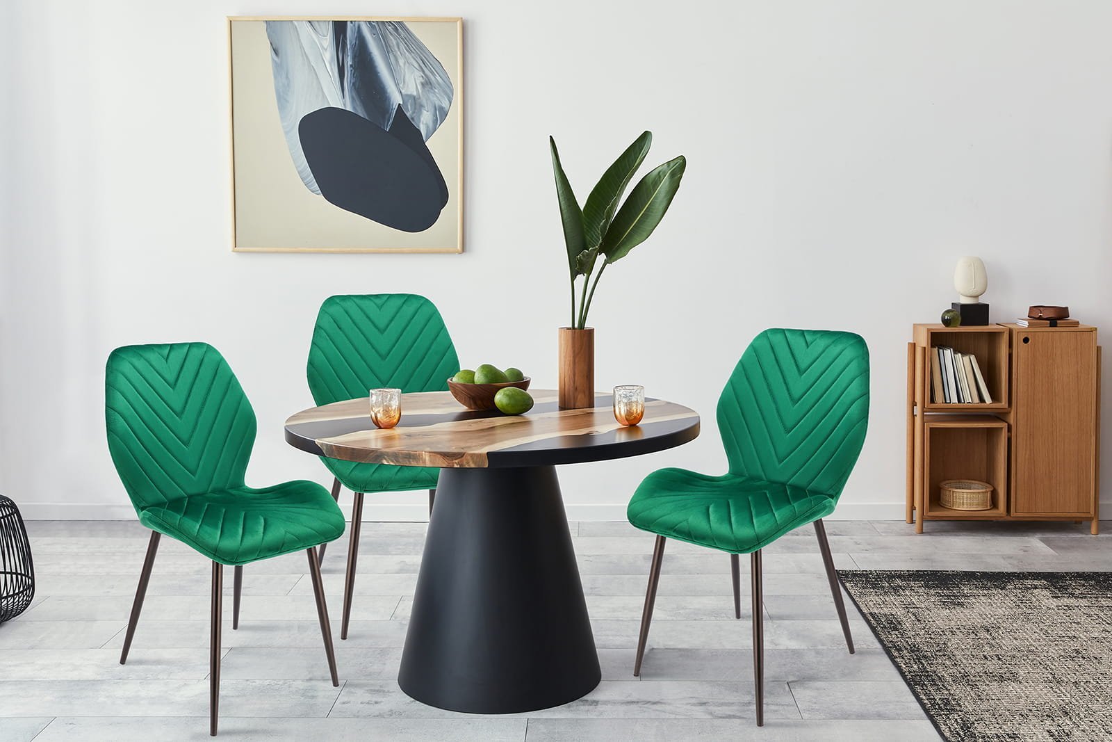 (dl) scaun dining milare pentru bucatarie tapitat cu catifea, 80x58x87cm, verde 3 (DL) Scaun dining Milare pentru bucatarie tapitat cu catifea, 80x58x87cm, verde - imagine 3