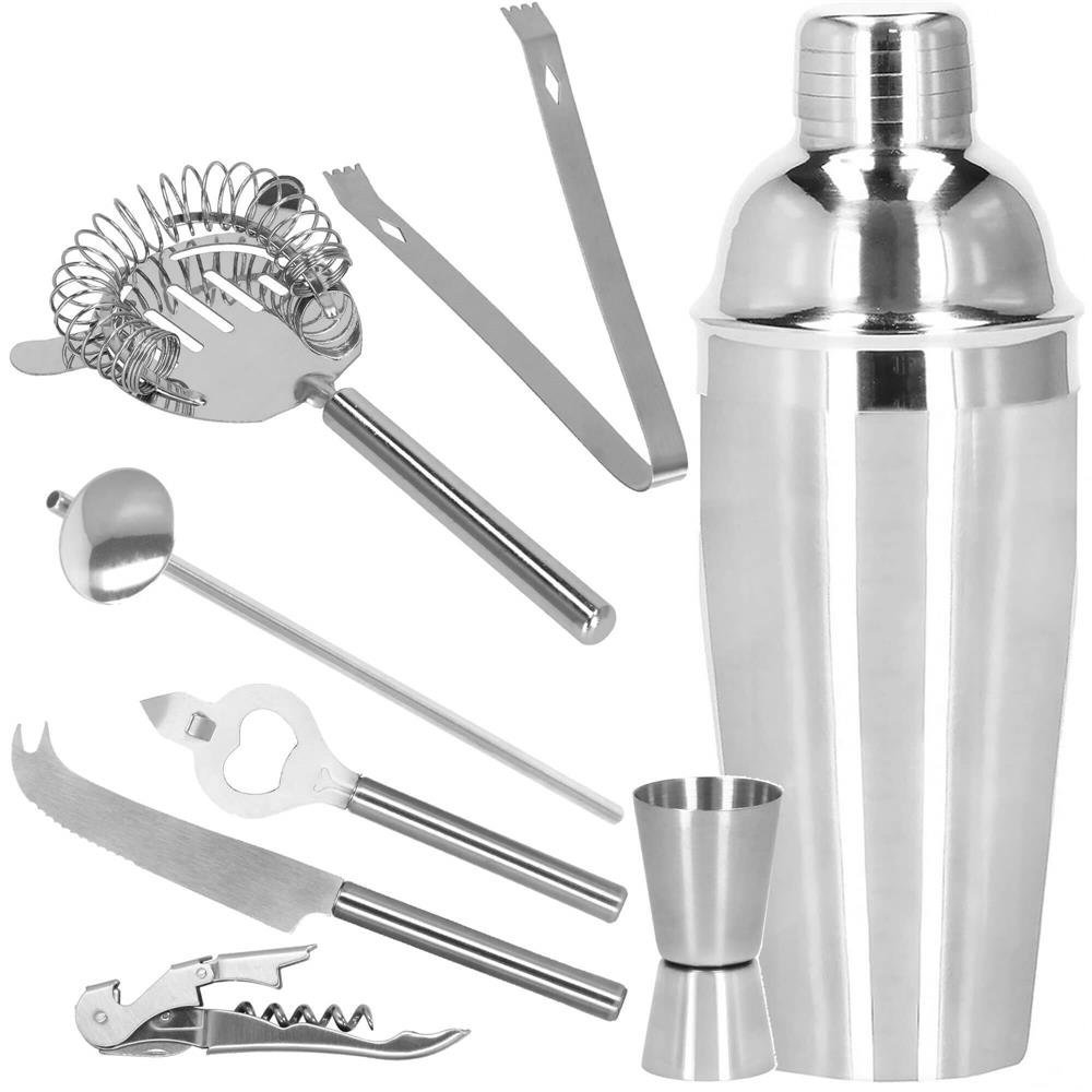 Set Cocktail Shaker Kit pentru barmani 550ml, KI22, suport bambus, 9 piese 2 Set Cocktail Shaker Kit pentru barmani 550ml, KI22, suport bambus, 9 piese - imagine 2