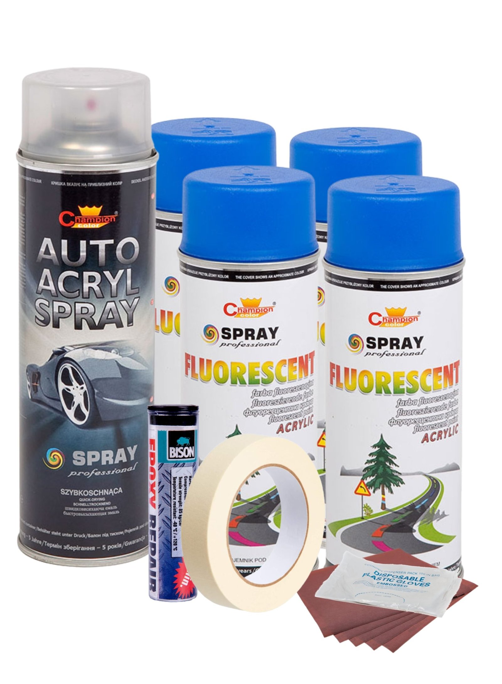 kit complet reparatie si vopsire jante culoare albastru fluorescent, v4 1 Kit complet reparatie si vopsire jante culoare Albastru Fluorescent, V4