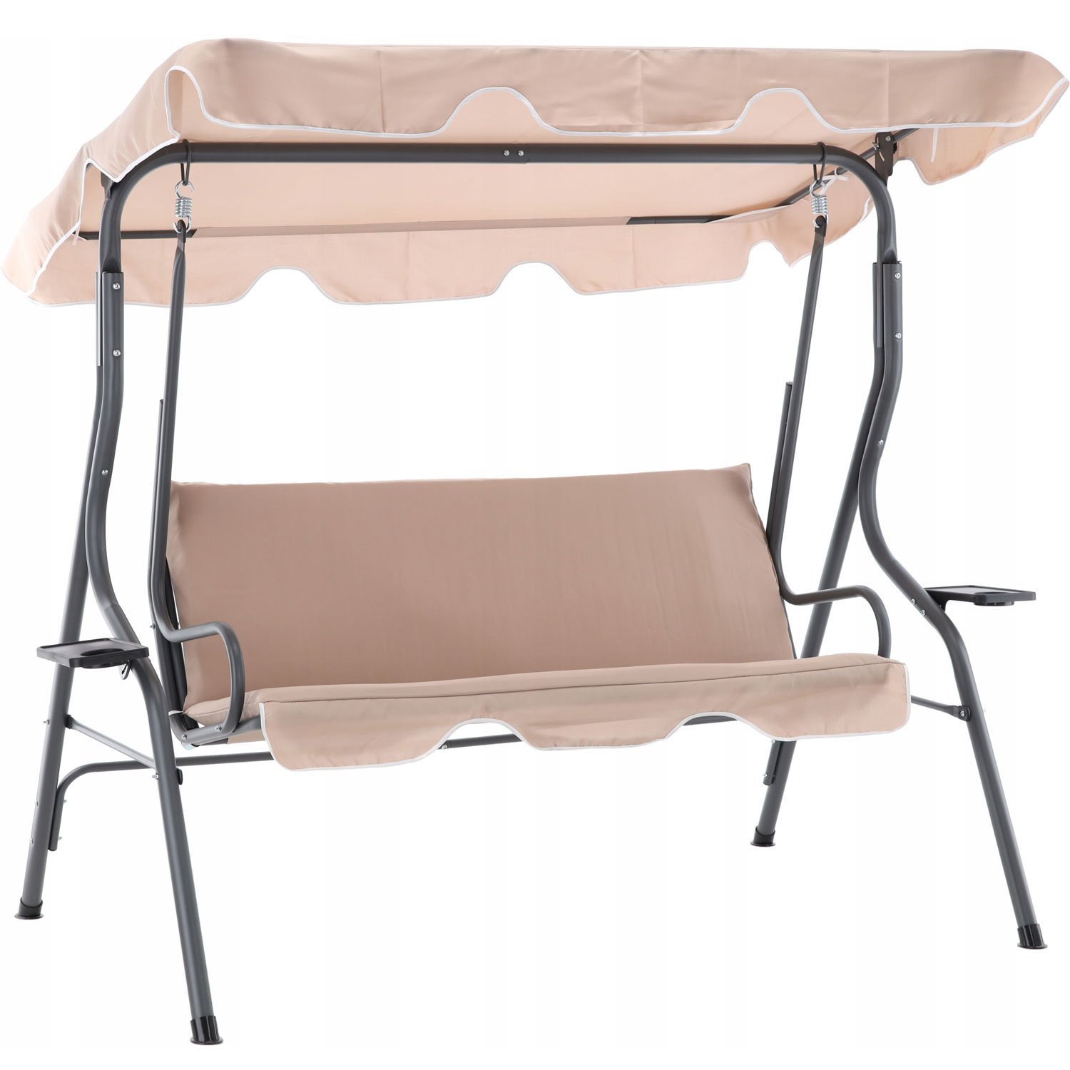 Leagan balansoar gradina Sersimo Cancun, 3 locuri, 220kg, bej inchis