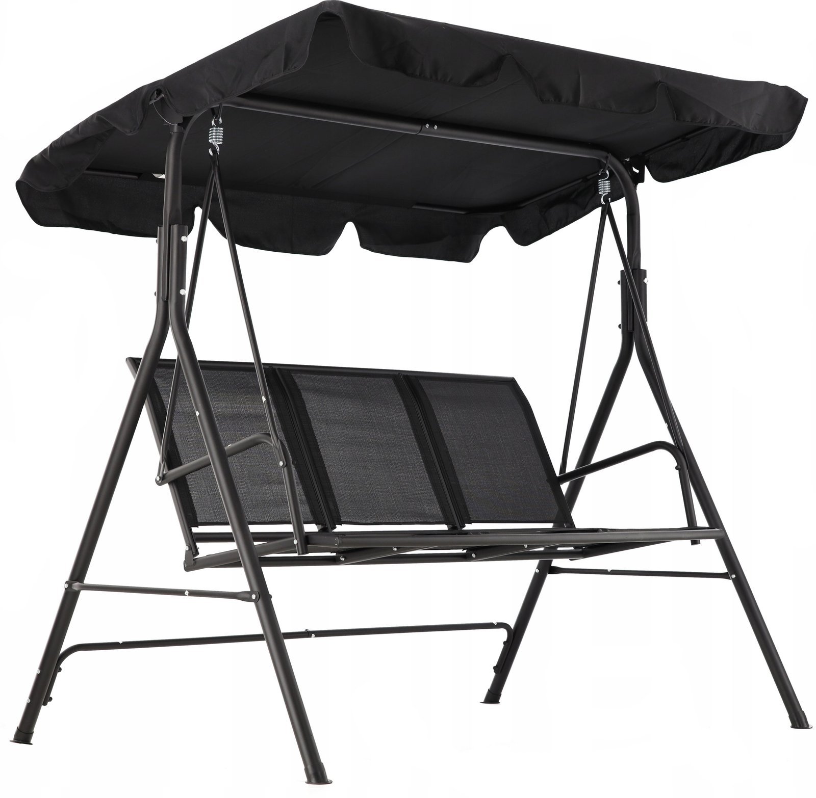 Leagan balansoar gradina Sersimo Textilene, 3 locuri, 260kg, negru