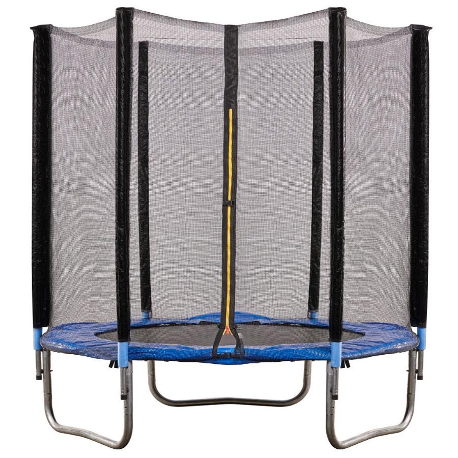 Trambulina cu plasa de protectie exterioara, 183 cm, 150 kg, albastru