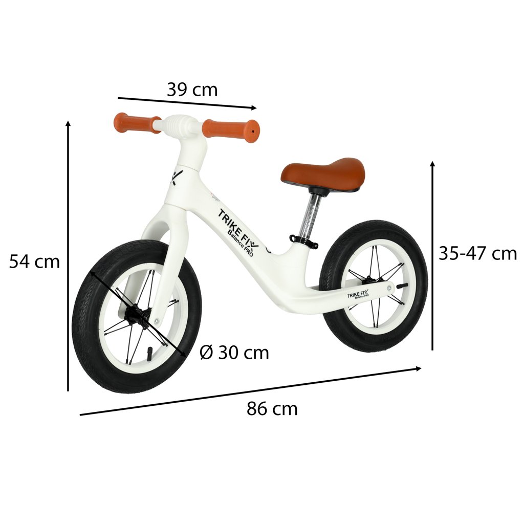 Bicicleta fara pedale Balance PRO 86x39x54 cm, cadru otel, roti gonflabile 30 cm, reglabila, alb 2 Bicicleta fara pedale Balance PRO 86x39x54 cm, cadru otel, roti gonflabile 30 cm, reglabila, alb - imagine 2