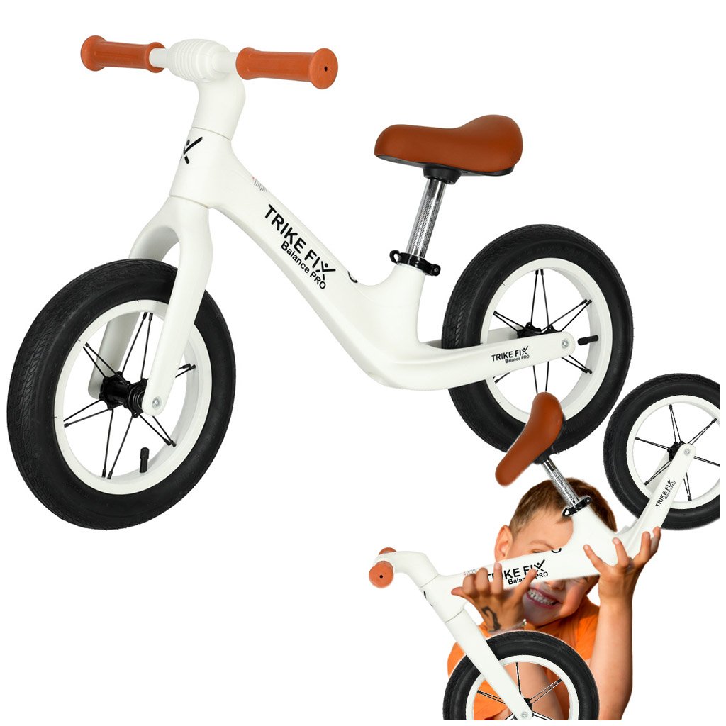 Bicicleta fara pedale Balance PRO 86x39x54 cm, cadru otel, roti gonflabile 30 cm, reglabila, alb 4 Bicicleta fara pedale Balance PRO 86x39x54 cm, cadru otel, roti gonflabile 30 cm, reglabila, alb - imagine 4