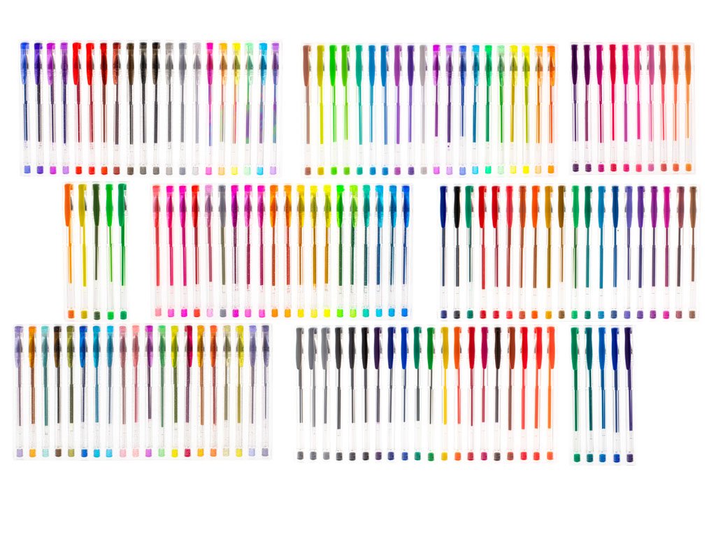 set 140 piese, pixuri cu gel multicolor cu sclipici (glitter) 5 Set 140 piese, Pixuri cu gel multicolor cu sclipici (glitter) - imagine 5