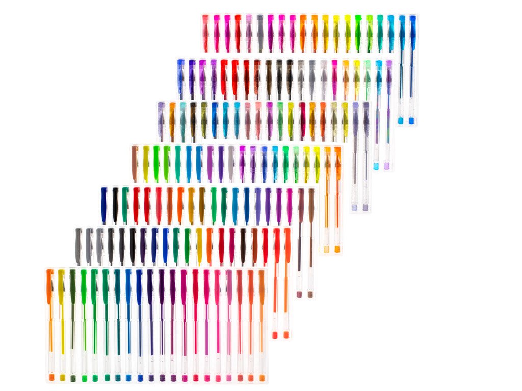 set 140 piese, pixuri cu gel multicolor cu sclipici (glitter) 7 Set 140 piese, Pixuri cu gel multicolor cu sclipici (glitter) - imagine 7